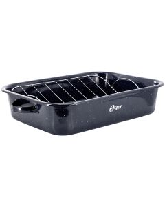 Oster Castillo 17 x 12 Inch Enamel on Steel Baking Pan with Removable Rack in Blue